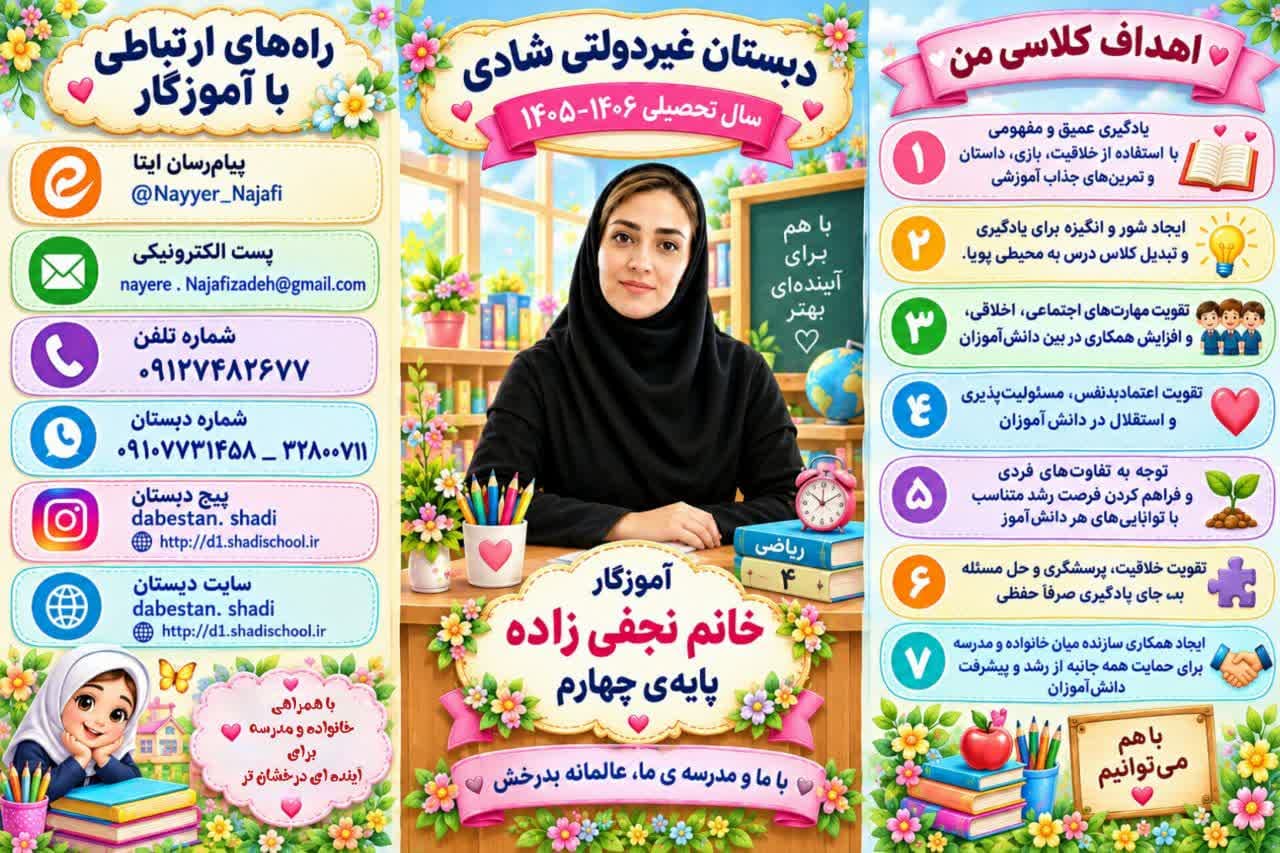 معرفی آموزگار پایه چهارم