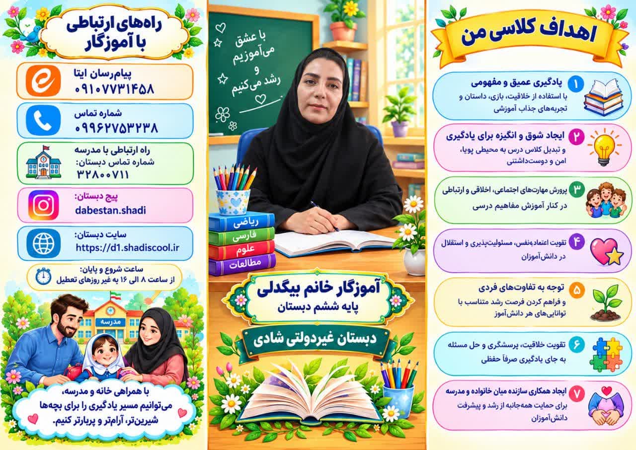 معرفی آموزگار پایه ششم