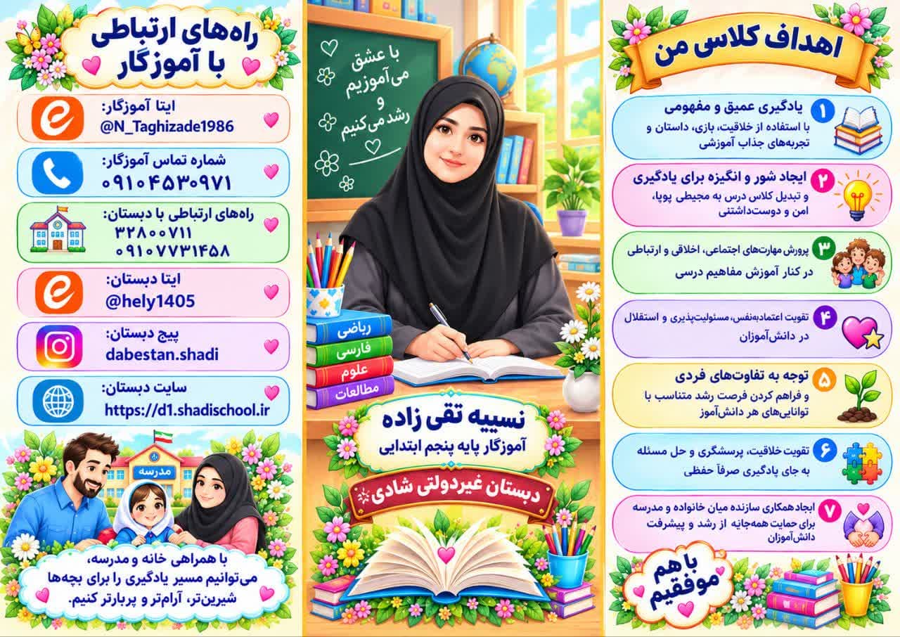 معرفی آموزگار پایه پنجم